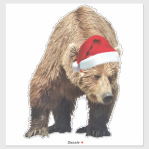 christmas grizzly bear