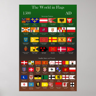 1500 AD Flags of the World Poster
