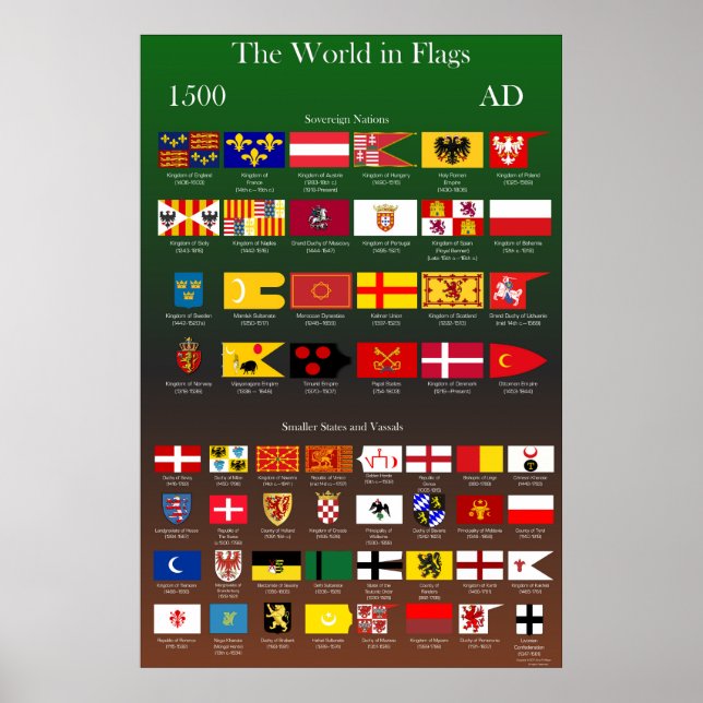 1500 AD Flags of the World Poster (Front)