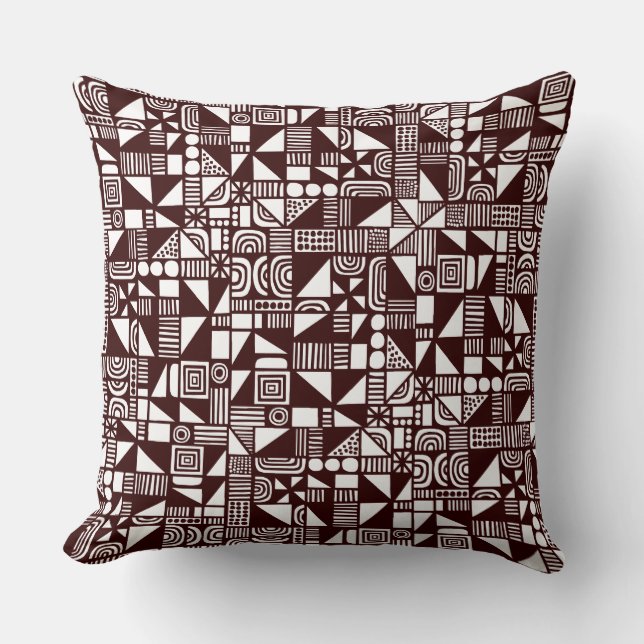 150215v2 - Dark Brown Throw Pillow (Front)