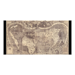 1507 Martin Waldseemuller World Map Card