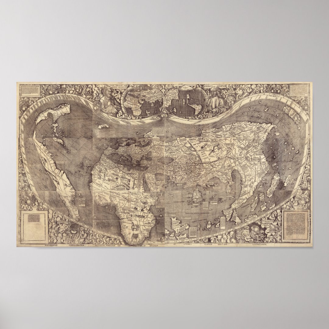 1507 Martin Waldseemuller World Map Poster Zazzle   1507 Martin Waldseemuller World Map Poster R1d282ddccb5847cebc666f9953d9312a Wkpp 8byvr 1080 