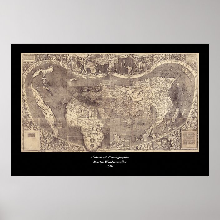 1507 Martin Waldseemuller World Map Poster Zazzle Com   1507 Martin Waldseemuller World Map Poster R45fe00b9277840b587247f041e269b2a W2u 8byvr 704 