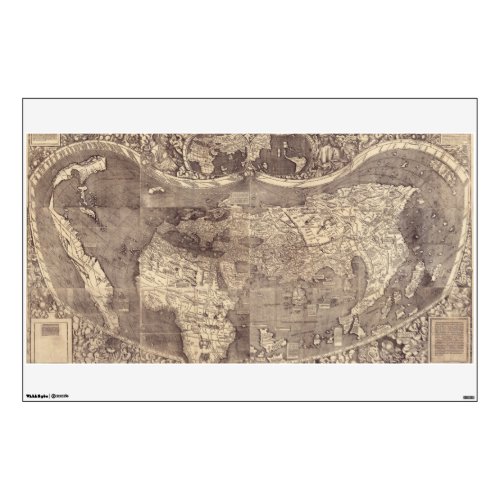 1507 Martin Waldseemuller World Map Wall Decal