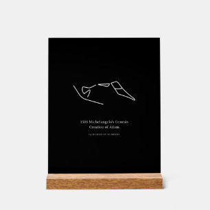 1508 Michelangelo's Creation of Adam Minimalist Acrylic Sign