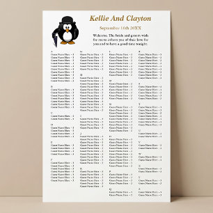 150 Funny Penguin Greeter Wedding Seating Chart