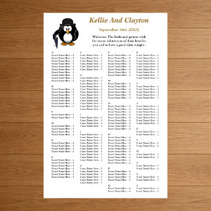 150 Funny Penguin Greeter Wedding Seating Chart Foam Board