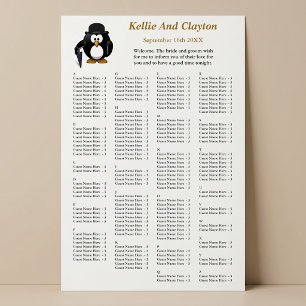 150 Funny Penguin Greeter Wedding Seating Chart Foam Board