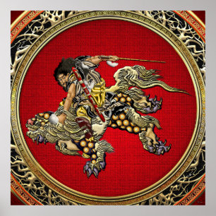 [150] Hokusai - Shoki Riding Shishi Lion Poster