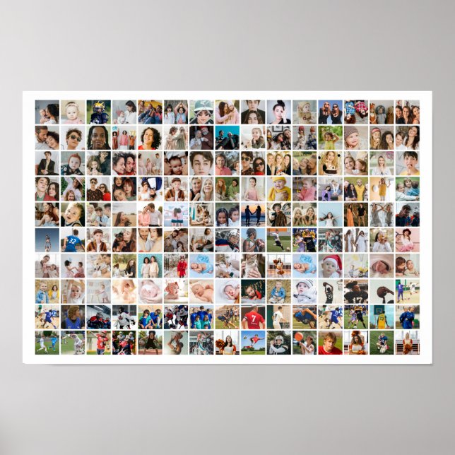 150 Photo Collage Custom Picture Grid Poster (Front)