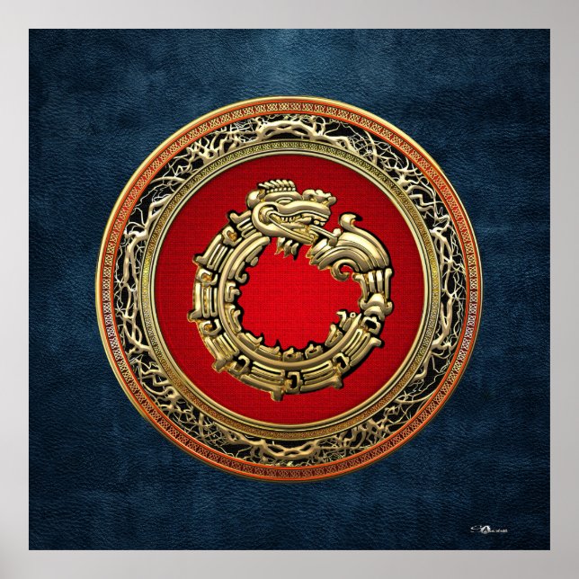 [150] Serpent God Quetzalcoatl [Gold] Poster (Front)