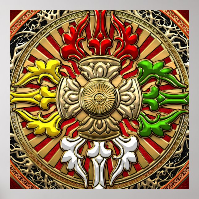 [150] Tibetan Double Dorje Mandala Poster