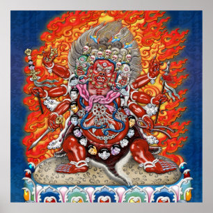 [150] Tibetan Thangka  - Wrathful Deity Hayagriva Poster