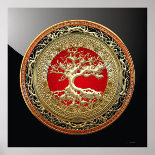 [150] Treasure Trove: Celtic Tree of Life [Gold] Poster