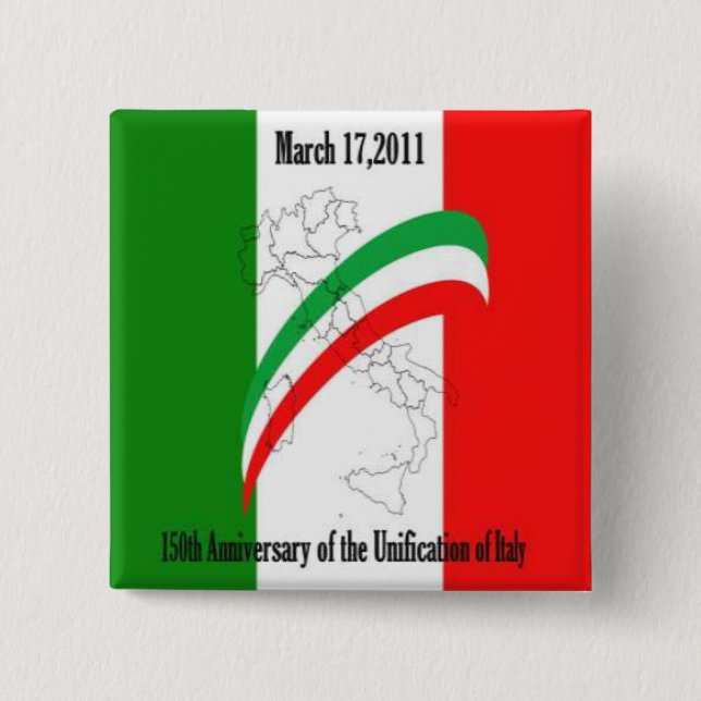 150th Anniversary of the Unification of Italy Button (Front)