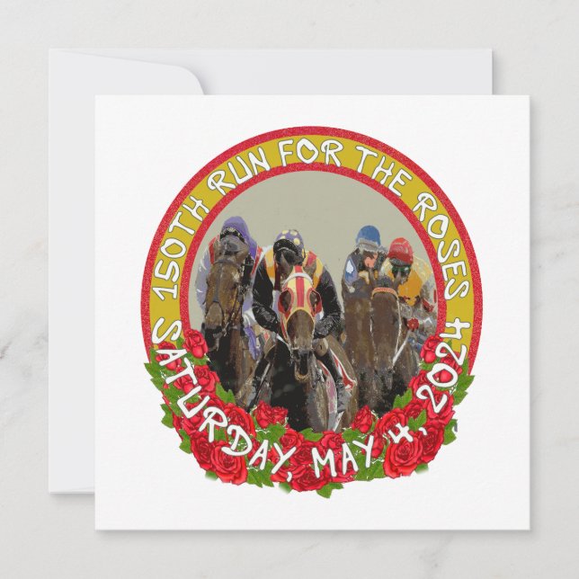 150th Run for the Roses horse racing design Note Card (Front)