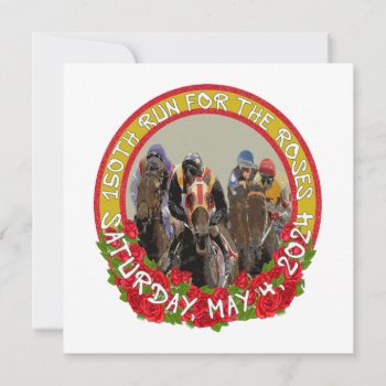 150th Run For The Roses Horse Racing Design Note Card by ginnyl52 at Zazzle