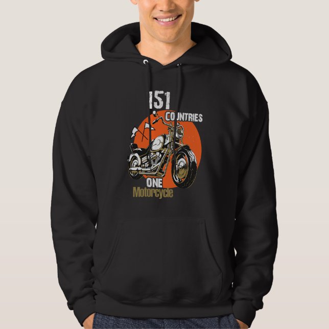 151 Countries One Motorcycle Hoodie (Front)