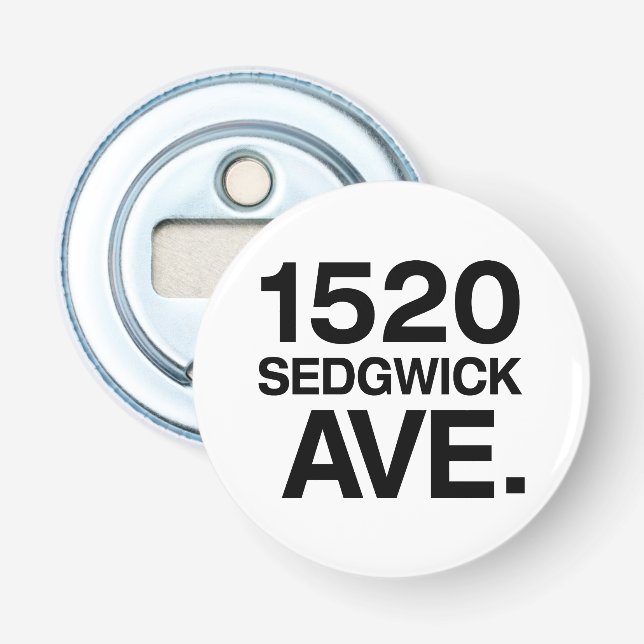 1520 SEDGWICK AVE. BOTTLE OPENER (Front)