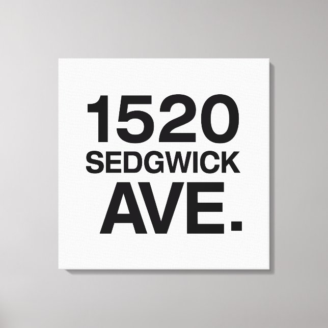 1520 SEDGWICK AVE. CANVAS PRINT (Front)