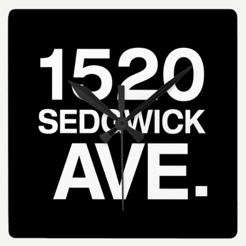 1520 SEDGWICK AVE. SQUARE WALL CLOCK