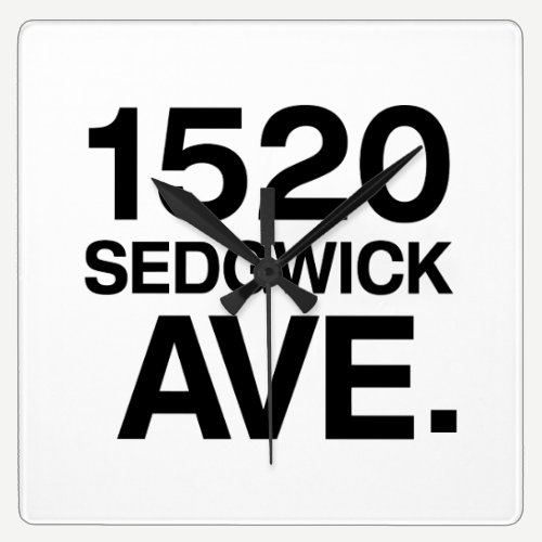1520 SEDGWICK AVE. SQUARE WALL CLOCK