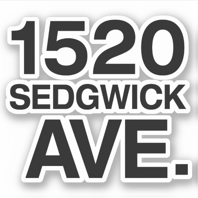 1520 SEDGWICK AVE. STICKER (Front)