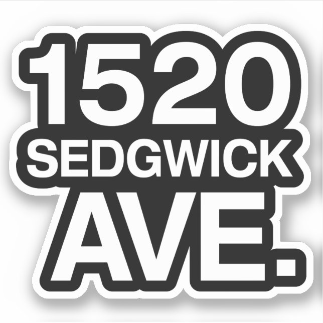 1520 SEDGWICK AVE. STICKER (Front)