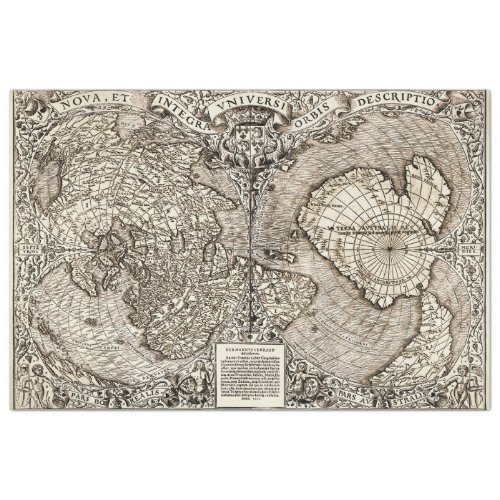 1530s FRENCH WORLD MAP Tissue Paper
