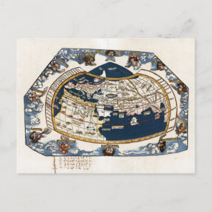 1535 World Map Postcard
