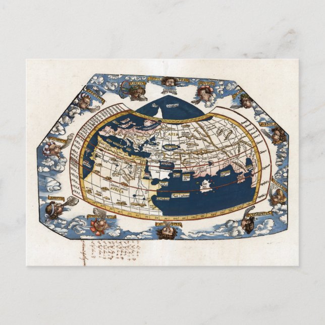 1535 World Map Postcard (Front)