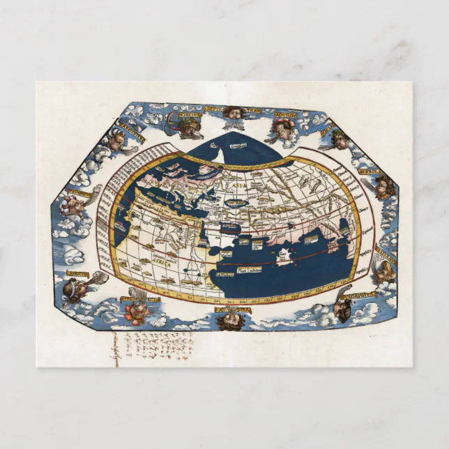 1535 World Map Postcard | Zazzle