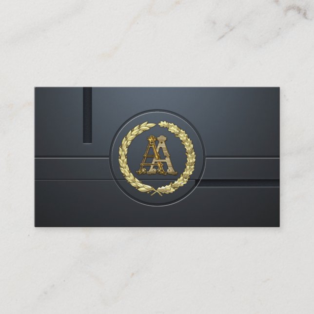 [154] AA Monogram [Gold] Business Card (Front)