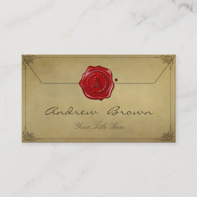 [154] AA Monogram [Wax Seal] Business Card (Front)