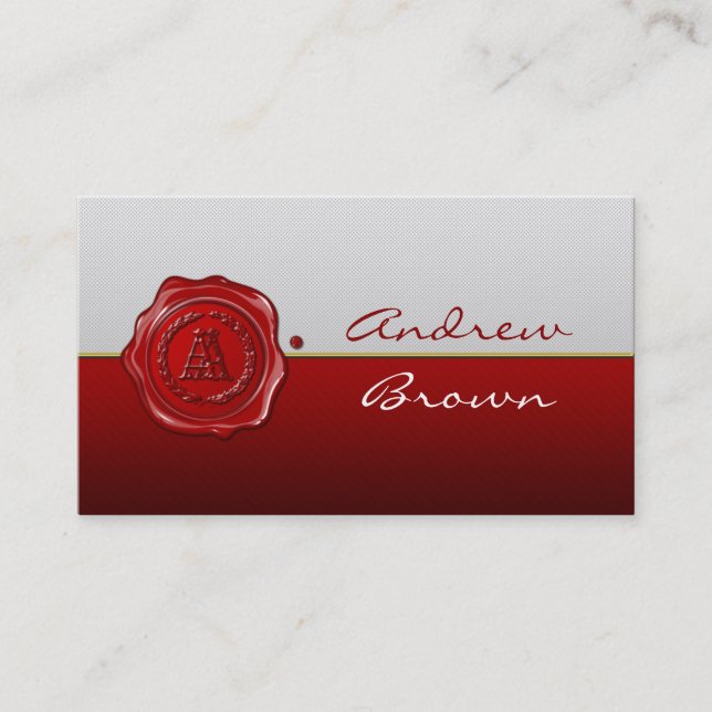 [154] AA Monogram [Wax Seal] Business Card (Front)
