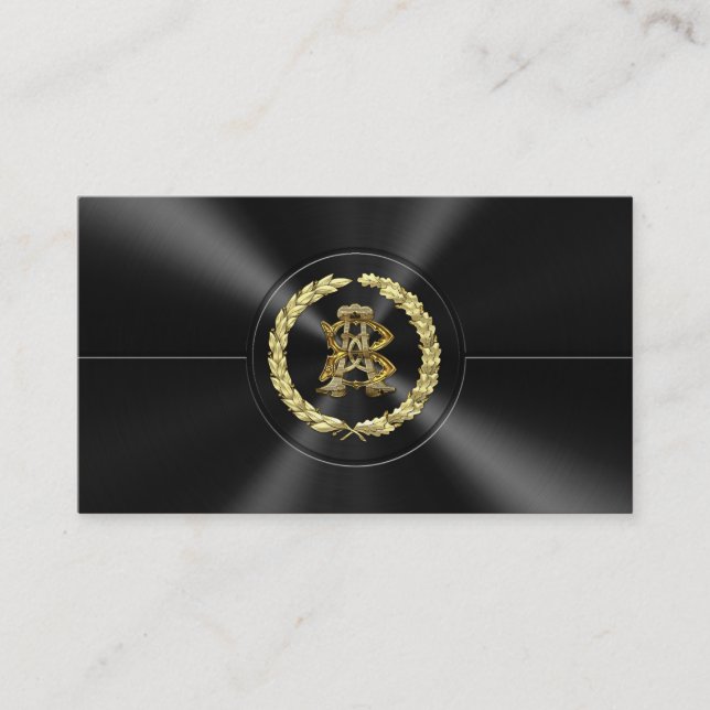 [154] AB & BA Monogram [Gold] Business Card (Front)