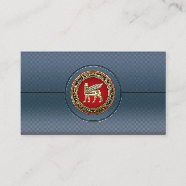 [154] Babylonian Winged Bull Lamassu [3D] Business Card (Front)