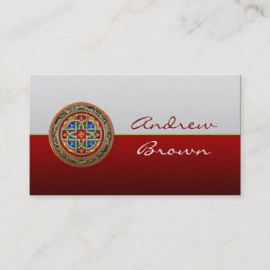 [154] Celtic Cross [Gold+Enamel] Business Card