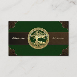 [154] Celtic Tree of Life [Gold] Business Card