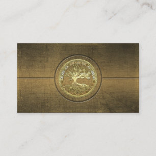 [154] Celtic Tree of Life [Gold] Business Card