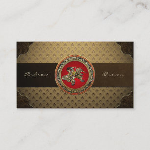 [154] Hokusai - Shoki Riding Shishi Lion Business Card