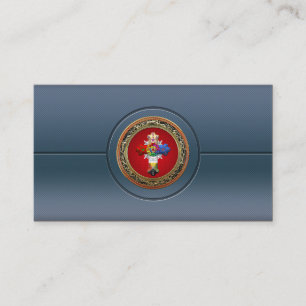 [154] Rosy Cross (Rose Croix) on Red & Gold Business Card
