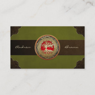 [154] Treasure Trove: Celtic Tree of Life [Gold] Business Card