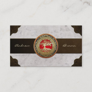 [154] Treasure Trove: Celtic Tree of Life [Gold] Business Card