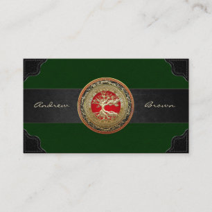 [154] Treasure Trove: Celtic Tree of Life [Gold] Business Card