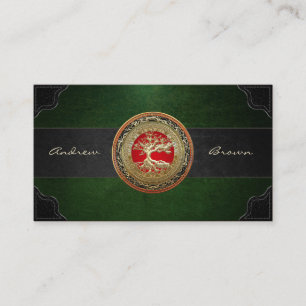 [154] Treasure Trove: Celtic Tree of Life [Gold] Business Card