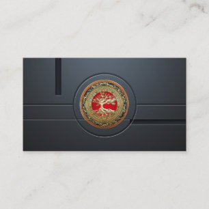 [154] Treasure Trove: Celtic Tree of Life [Gold] Business Card