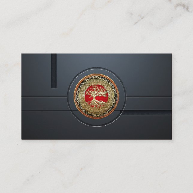 [154] Treasure Trove: Celtic Tree of Life [Gold] Business Card (Front)