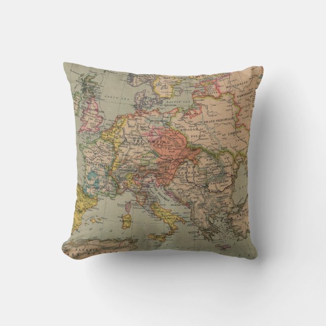 1560 Europe - Throw Pillow (Front)