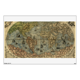 1565 Ferando Berteli (Fernando Bertelli) World Map Wall Sticker